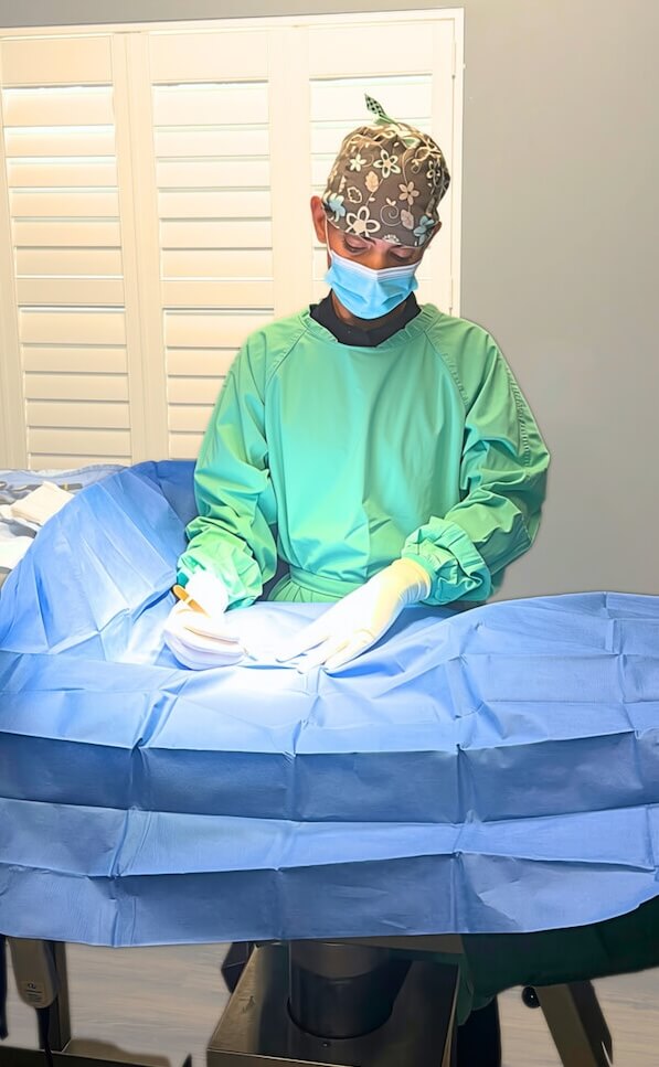 Dr. Helton in surgery